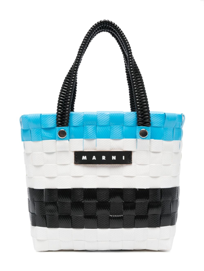 Marni Kids' Sunday Morning Interwoven Tote Bag In Black