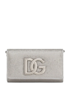 DOLCE & GABBANA LOGO-PLAQUE CRYSTAL-EMBELLISHED CROSSBODY BAG