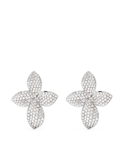 Pasquale Bruni 18kt White Gold And Diamond Giardini Segreti Earrings In Silver