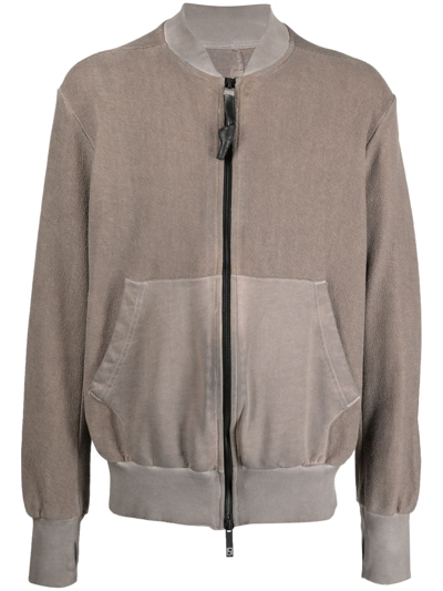 Isaac Sellam Experience Exposed-seam Zip-up Bomber Jacket In Brown
