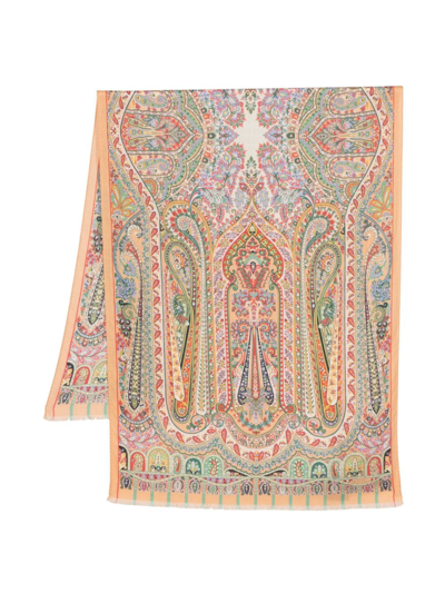 Etro Delhy Paisley Cashmere & Silk Scarf In Yellow Multi
