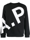 Apc A.p.c. Sweatshirt With Maxi Logo In Black