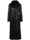 Blancha Shearling-collar Double-breasted Coat In Black