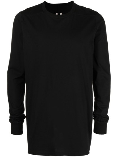 Rick Owens Crew-neck Organic Cotton Sweatshirt In Black