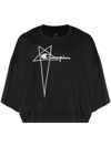 Rick Owens Champion Tommy Oversized Logo-embroidered Cotton-jersey T-shirt In Black