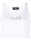 DSQUARED2 ICON EMBELLISHED COTTON CROP TOP