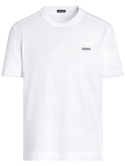 ZEGNA LOGO-EMBROIDERED COTTON T-SHIRT