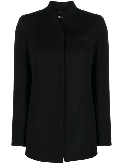 Giorgio Armani Single-breasted Blazer In Black Beauty