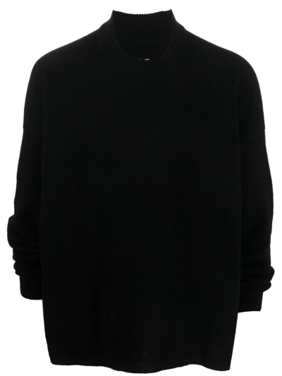 RICK OWENS LONG-SLEEVES FINE-KNIT SWEATER
