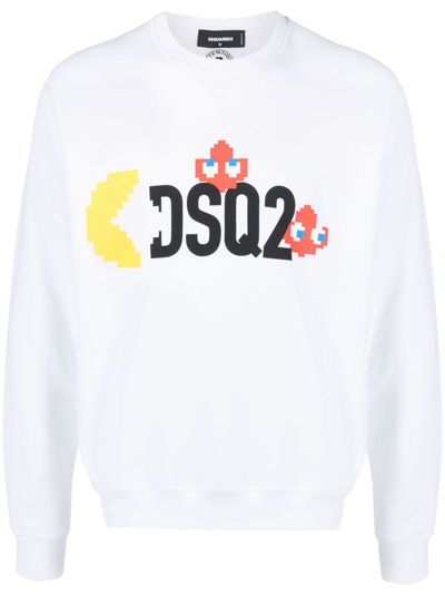 Dsquared2 Logo-print Cotton Sweatshirt In White