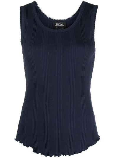 Apc Lolita Ribbed Tank Top In Lzz Black