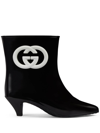 Gucci Gene Rubber Ankle Boots In Black