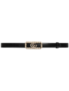 GUCCI DOUBLE G-BUCKLE LEATHER BELT