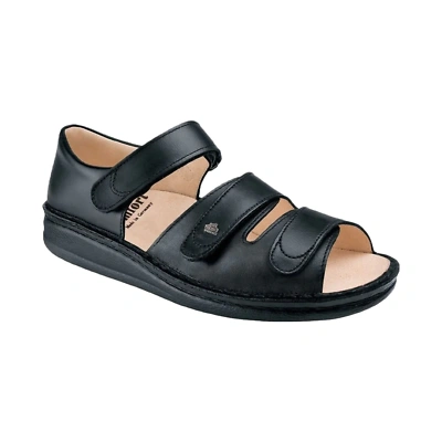 Pre-owned Finn Comfort Unisex Baltrum Comfort Sandal 01518 - Black Leather Nwb