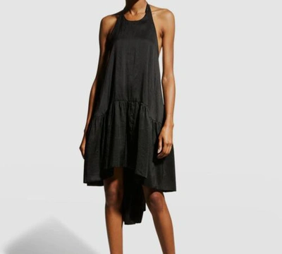 Pre-owned Azeeza $995  Women's Black Silk Winston Halter Cocktail Mini Dress Size M