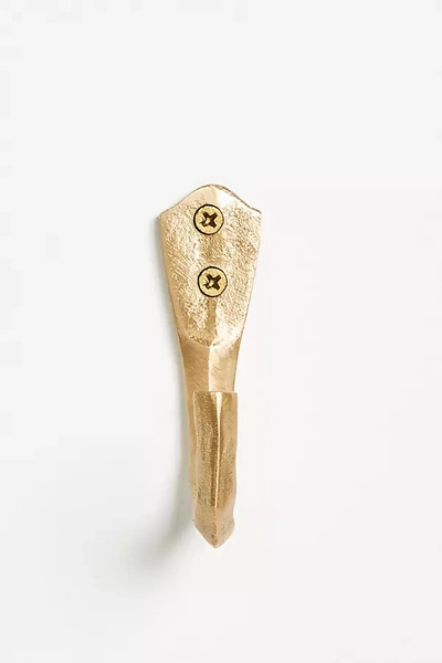 Anthropologie Fayette Brass Towel Hook In Brown