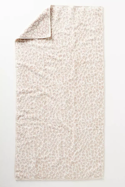 Anthropologie Lola Leopard Towel Collection In Beige