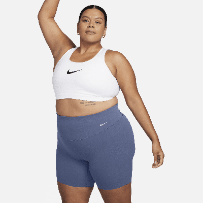 Nike Women's Zenvy Gentle-support High-waisted 8" Biker Shorts (plus Size) In Blue