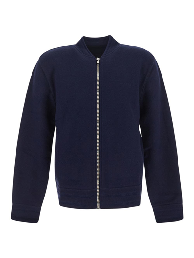 Givenchy 4g Motif Knit Varsity Jacket In Blue