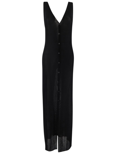 Saint Laurent Long Dress In Knit In Black
