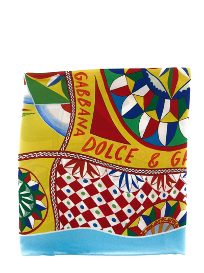 Dolce & Gabbana Graphic-print Silk Scarf In Multicolor