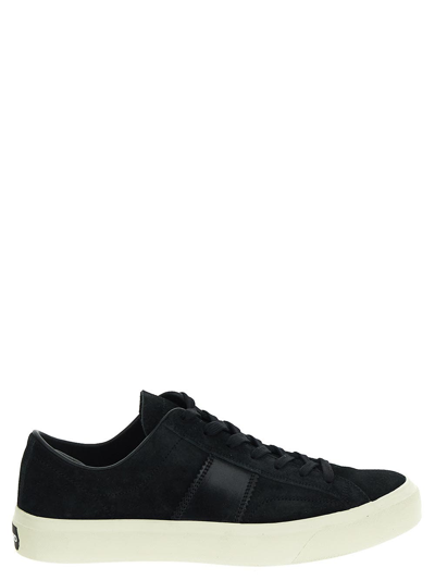 Tom Ford Suede Cambriged Sneakers In Black
