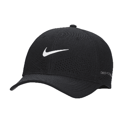 Nike Unisex Dri-fit Adv Rise Structured Swooshflex Cap In Black