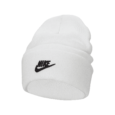 Nike Unisex Peak Tall Cuff Futura Beanie In White