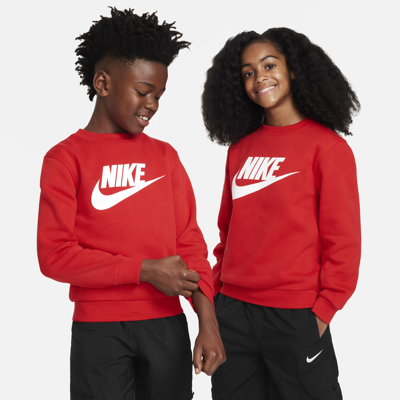 Nike Sportswear Club Fleece Big Kids' Sweatshirt In Red