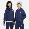 Nike Sportswear Club Fleece Big Kids' Pullover Hoodie In Midnight Navy/white