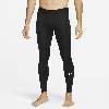 Nike Pro Warm Mens Fitness Workout Athletic Tights In Black/white