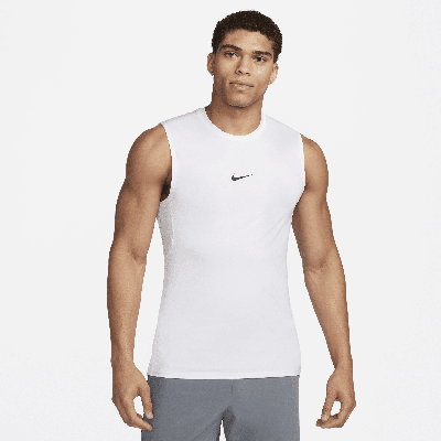 Nike Men's  Pro Dri-fit Slim Sleeveless Top In White