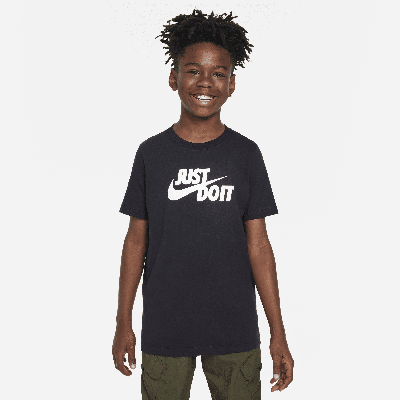 Nike Paris Saint-germain Swoosh Big Kids'  Soccer T-shirt In Black