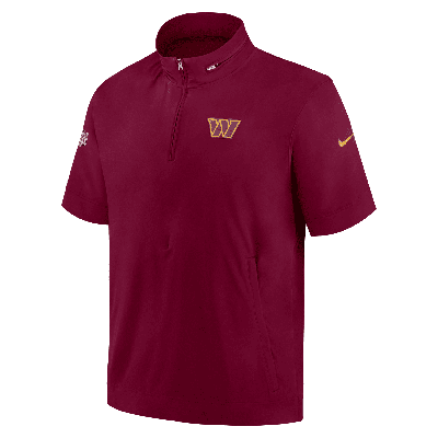 Nike Men's Sideline Coach (nfl Washington Commanders) Short-sleeve Jacket In Burgundy