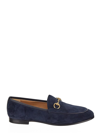 Gucci Jordaan Suede Loafers In Blue