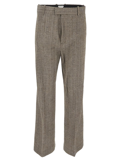 Bottega Veneta Viscose And Silk Flared Pants In Grey