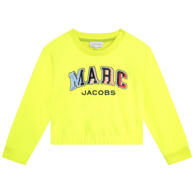 The Marc Jacobs Kids Logo Embroidered Jersey Knit Sweatshirt In Green