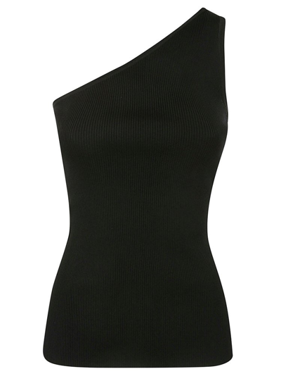 Totême One-shoulder Ribbed Top In Black