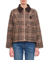 BARBOUR BARBOUR CONTRASTING COLLAR CHECK COAT