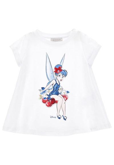 Monnalisa Kids' X Disney Tinkerbell-print T-shirt In White