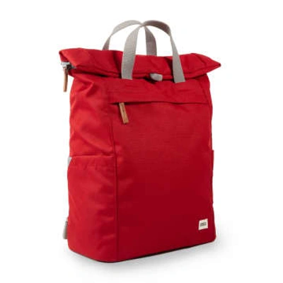 Roka Back Pack Rucksack Finchley A Large In Recycled Sustainable Canvas In Mars Red
