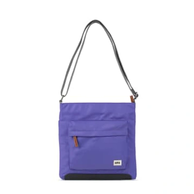 Homearama Roka Cross Body Shoulder Bag Kennington B Medium In Recycled Sustainable Nylon Peri Purple