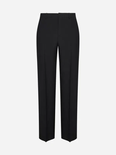 Valentino Stretch Wool Trousers In Black