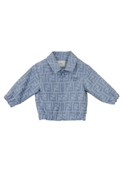 Fendi Kids Ff Motif Bomber Jacket In Blue