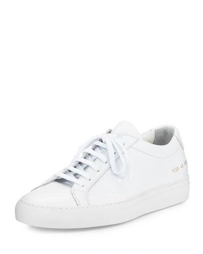 Common Projects Men's Achilles Leather Low-top Sneakers, White