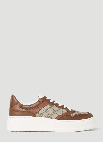 Gucci Gg Low-top Sneakers In Brown