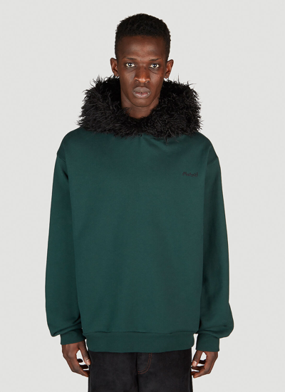 Marni Hairy Hooded Sweatshirt In Green