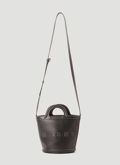 Marni Mini Bucket Shoulder Bag In Black