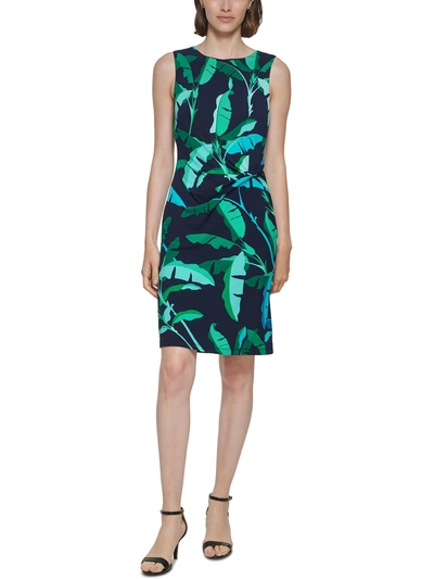 Tommy Hilfiger Beverly Hills Palm Leaf Print Sleeveless Sheath Dress In Multi