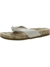 Lifestride Happy Womens Slip-on Cork Thong Sandals In White